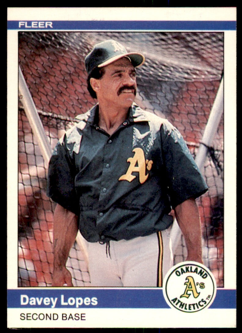 1984 Fleer Davey Lopes . Oakland Athletics #453