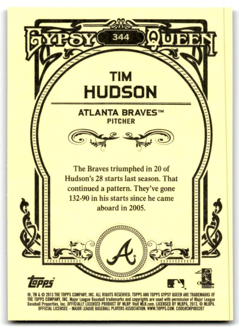 2013 Topps Gypsy Queen Tim Hudson A Baseball Cards #344