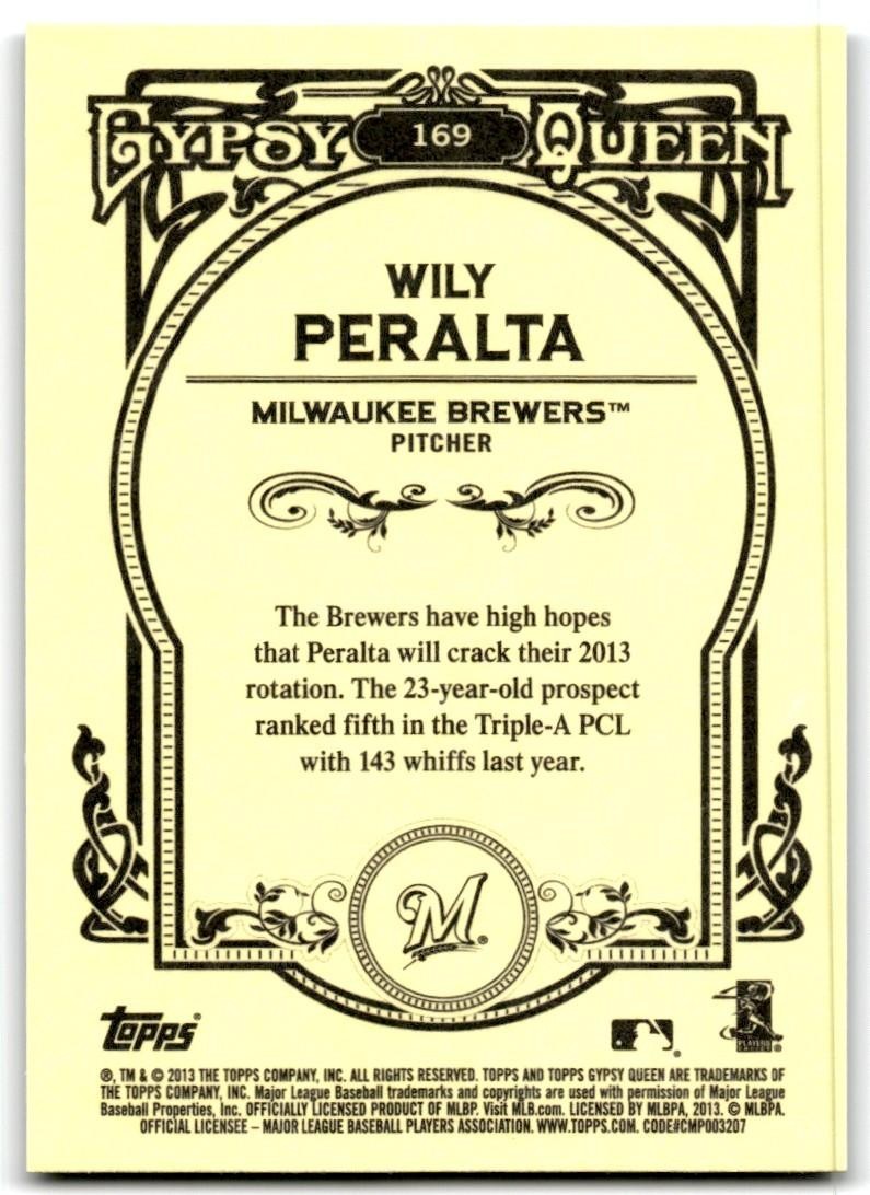 2013 Topps Gypsy Queen Wily Peralta Baseball Cards #169
