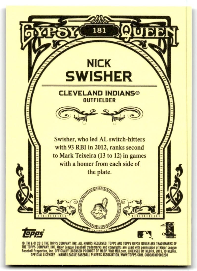 2013 Topps Gypsy Queen Nick Swisher A Baseball Cards #181