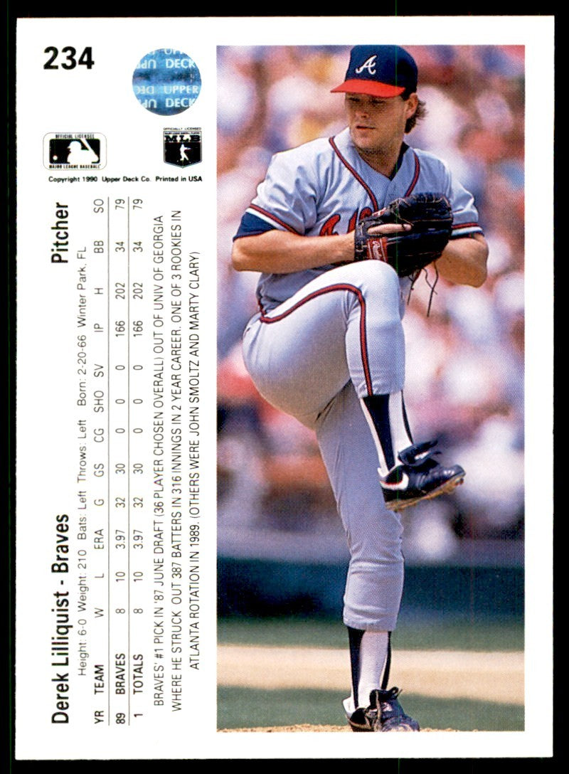 1990 Upper Deck Derek Lilliquist . Atlanta Braves #234