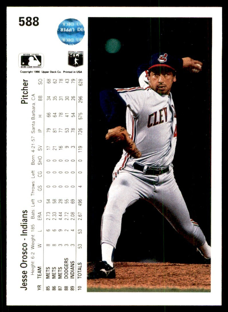 1990 Upper Deck Jesse Orosco . Cleveland Indians #588