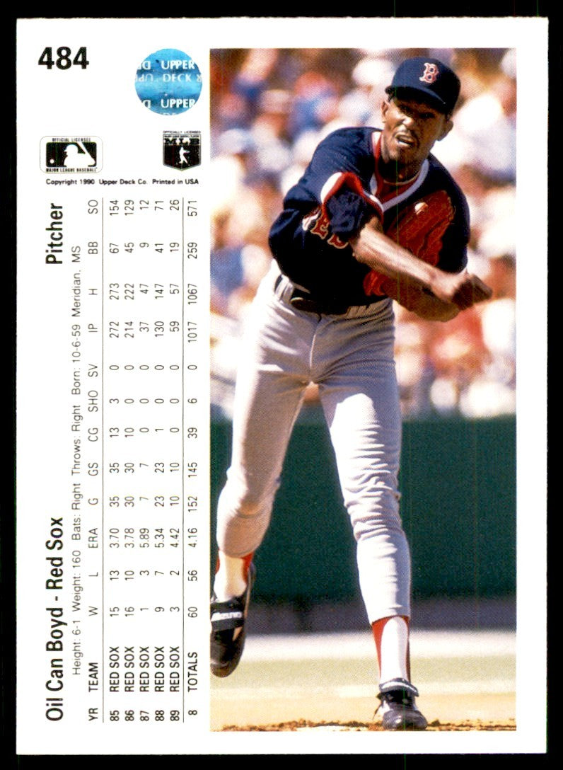 1990 Upper Deck Oil Can Boyd . Boston Red Sox #484