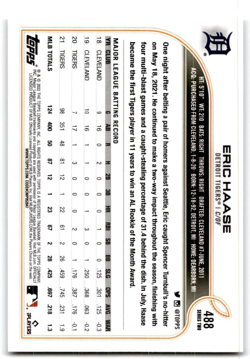 2022 Topps: Eric Haase Baseball Cards #488