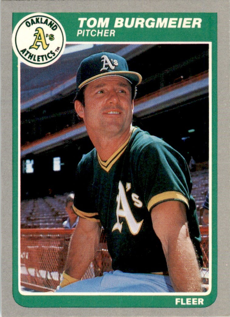 1985 Fleer Tom Burgmeier . Oakland Athletics #417