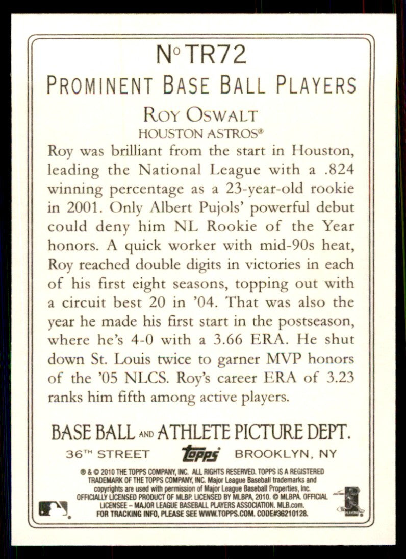 2010 Topps Turkey Red. Roy Oswalt . Houston Astros #TR72