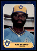 1986 Fleer Ray Burris . Milwaukee Brewers #482