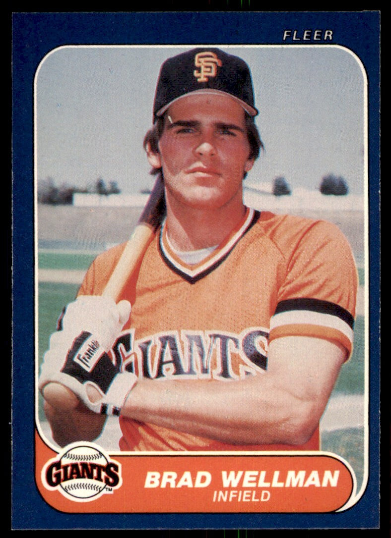 1986 Fleer Brad Wellman . San Francisco Giants #553