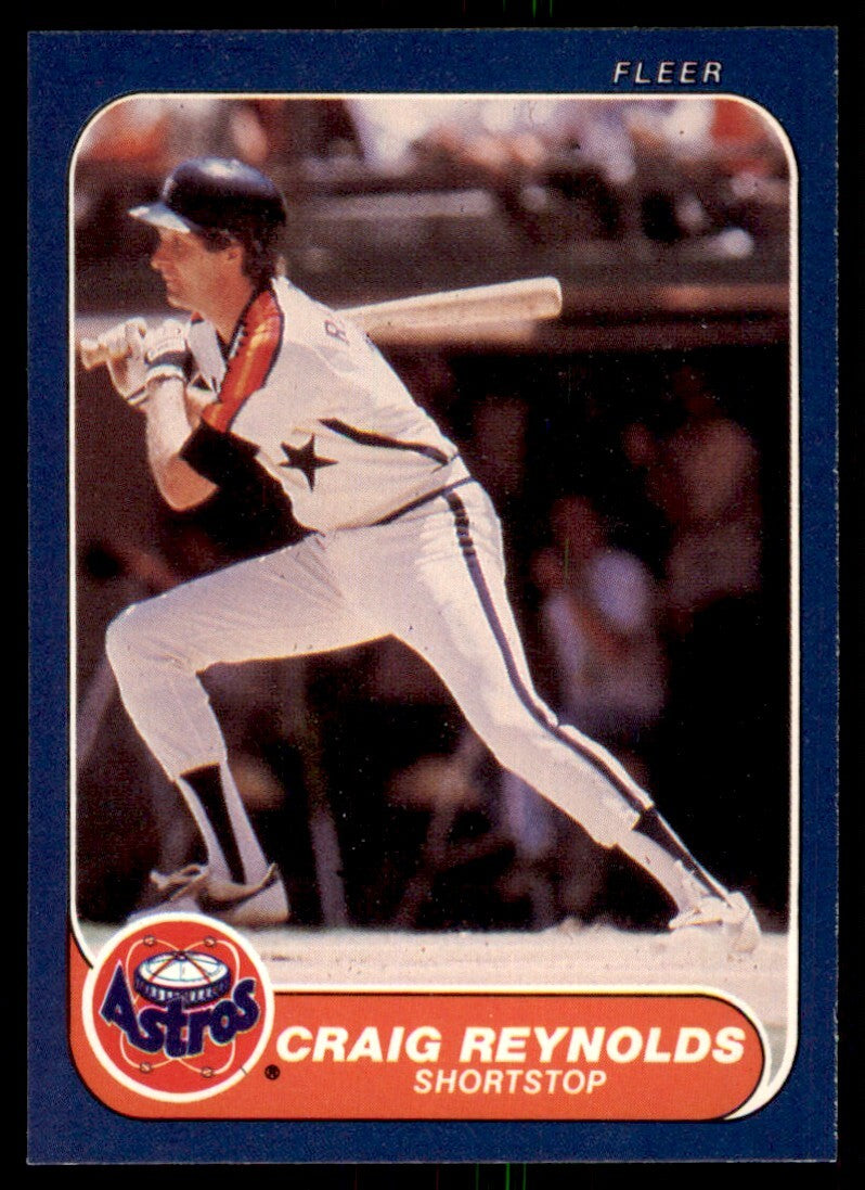 1986 Fleer Baseball Craig Reynolds . Houston Astros #309