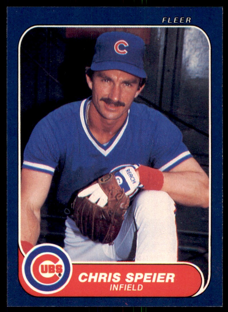 1986 Fleer Chris Speier . Chicago Cubs #382