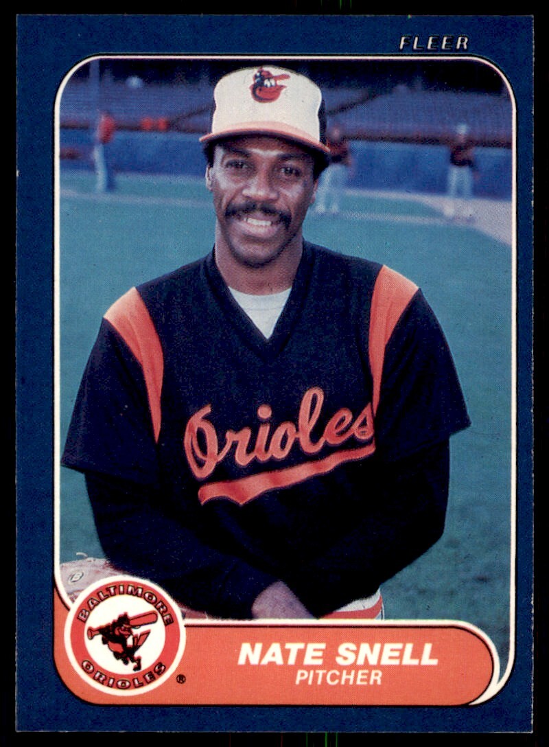 1986 Fleer Nate Snell Rookie . Baltimore Orioles #288