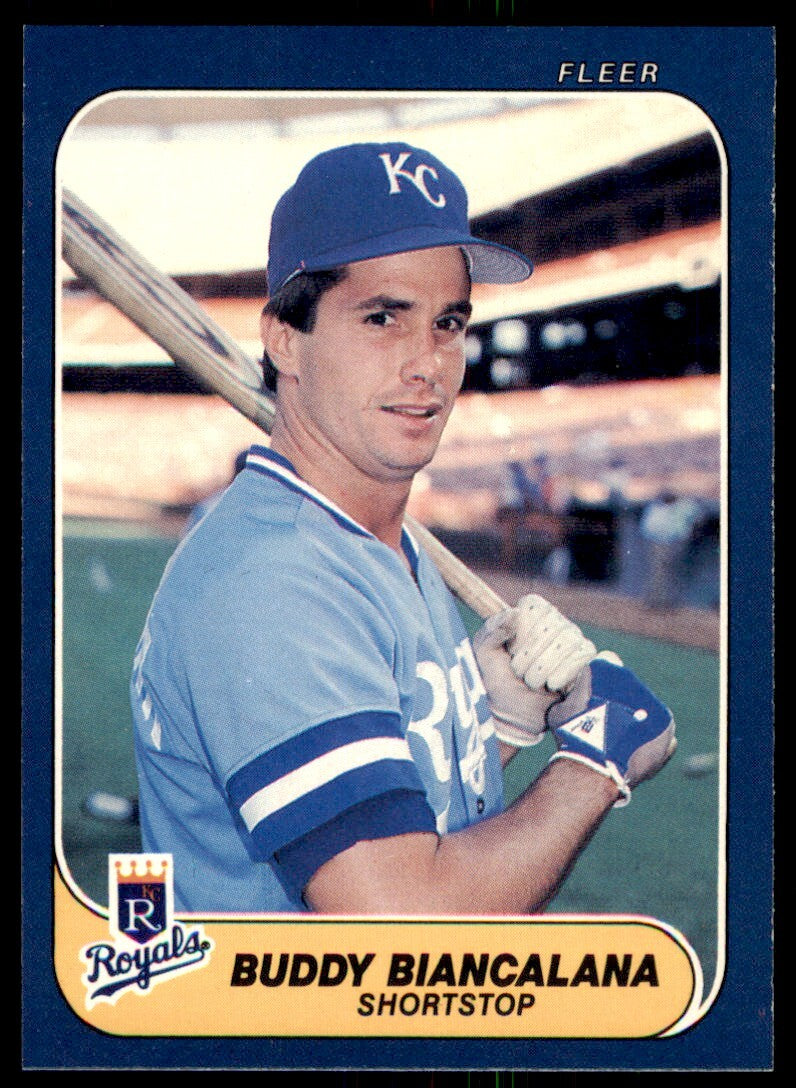 1986 Fleer Buddy Biancalana . Kansas City Royals #3