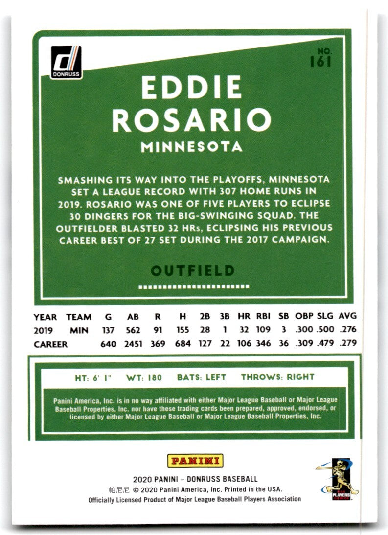 2020 Donruss Eddie Rosario Baseball Cards #161