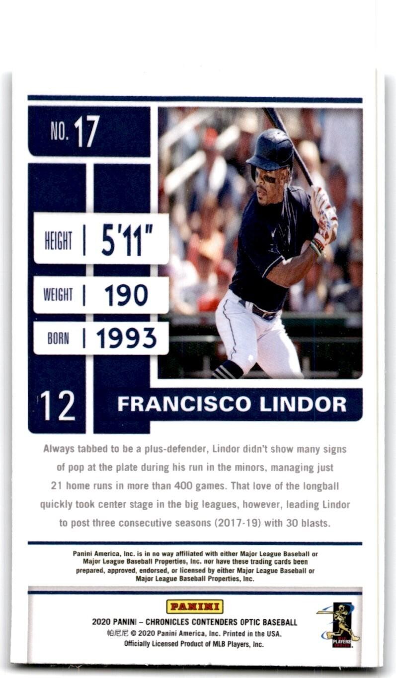 2020 Panini Chronicles Contenders Optic Francisco Lindor Baseball Cards #17
