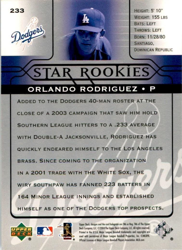 2005 Upper Deck Orlando Rodriguez . Los Angeles Dodgers #233