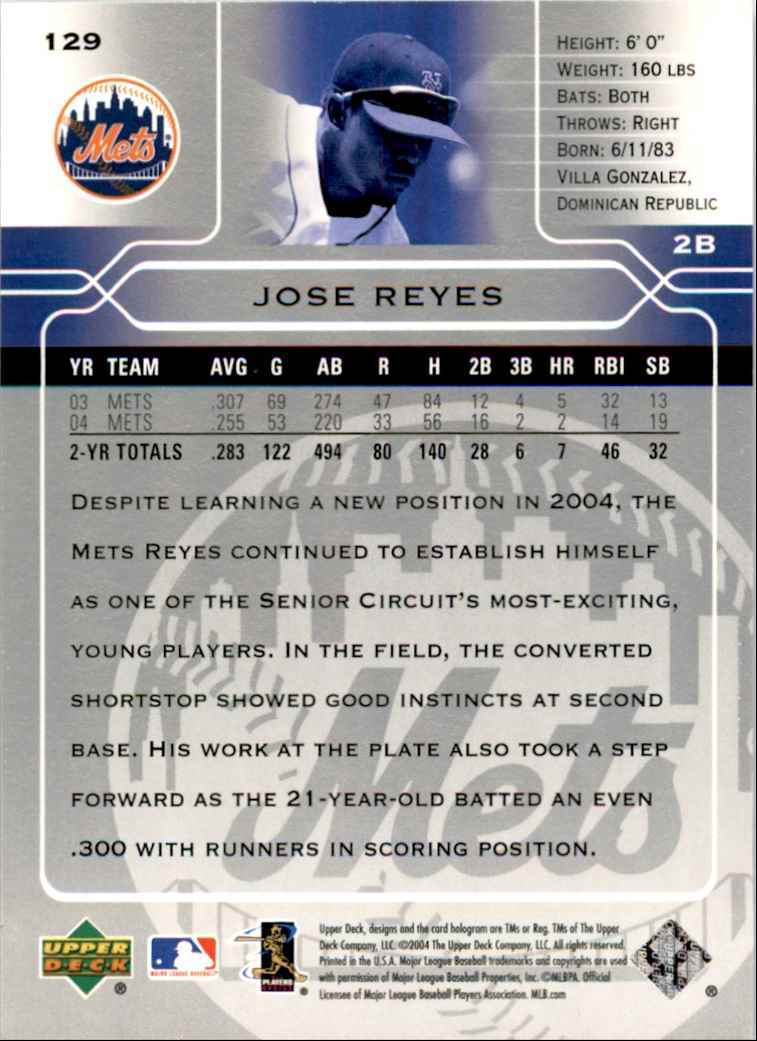 2005 Upper Deck Baseball Jose Reyes . New York Mets #129