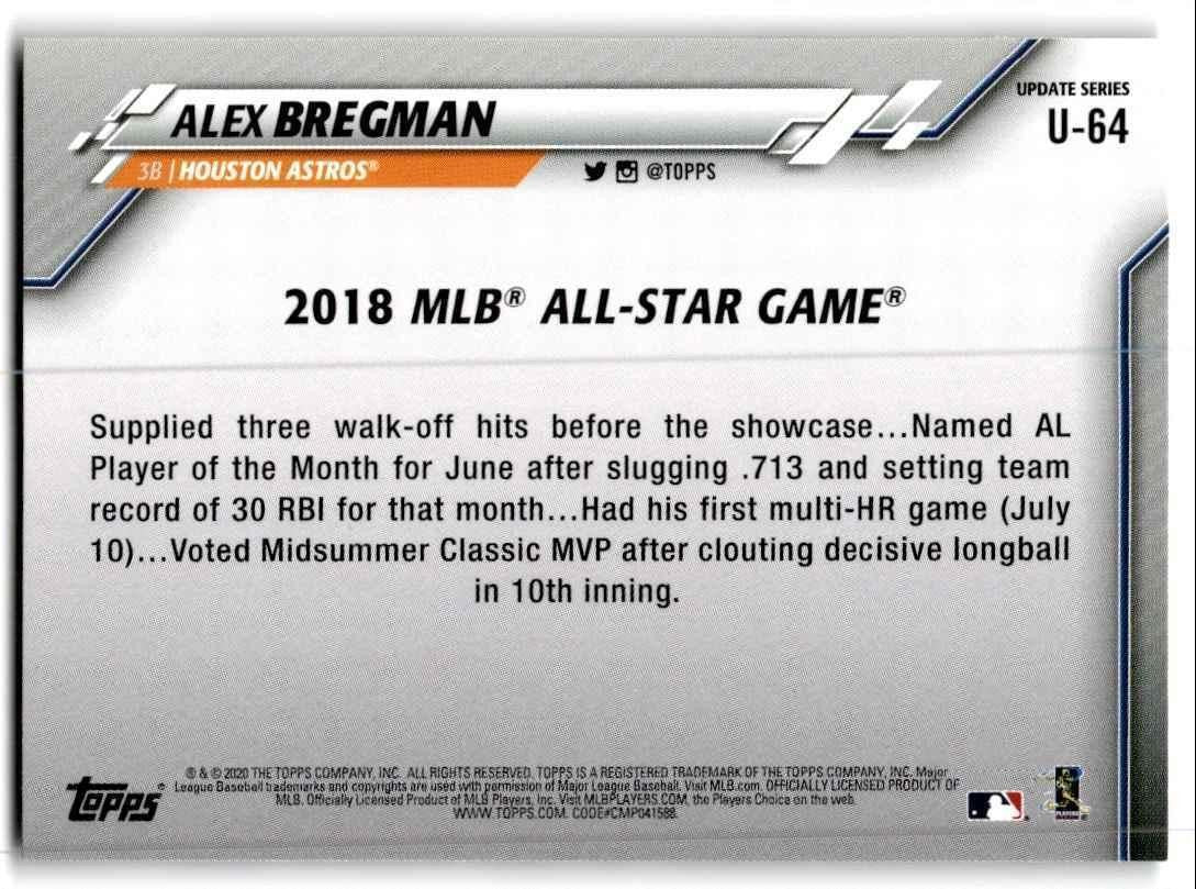 2020 Topps Alex Bregman Baseball Cards #U-64