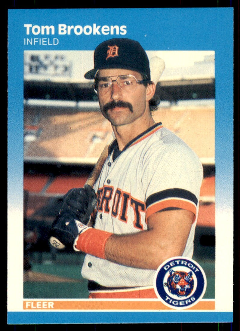 1987 Fleer Glossy Tom Brookens . Detroit Tigers #145