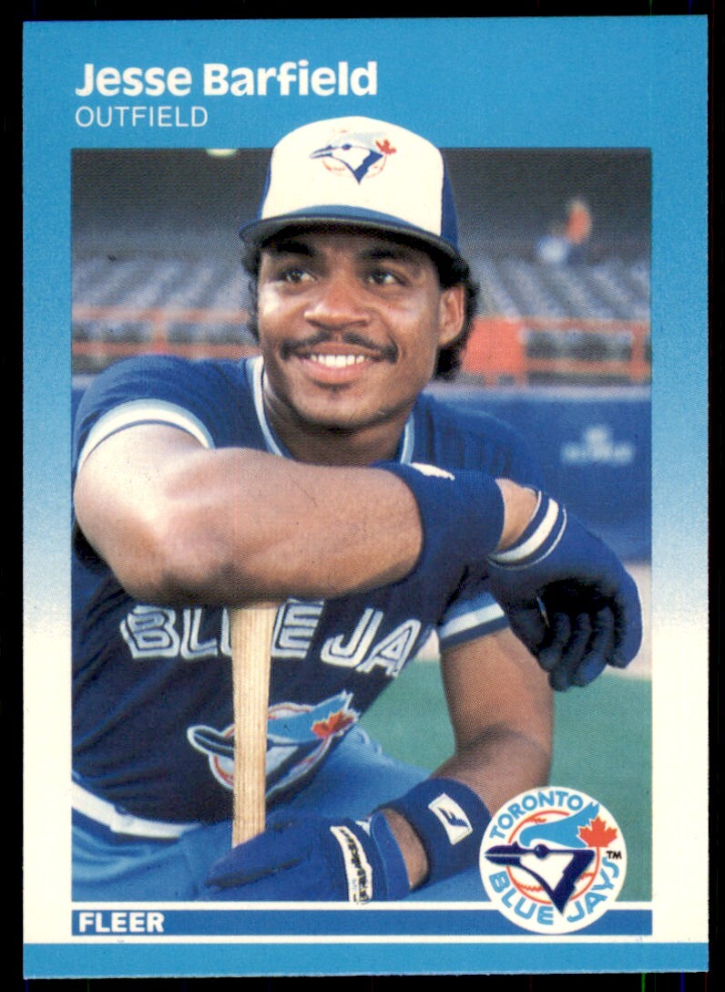 1987 Fleer Glossy Jesse Barfield . Toronto Blue Jays #219