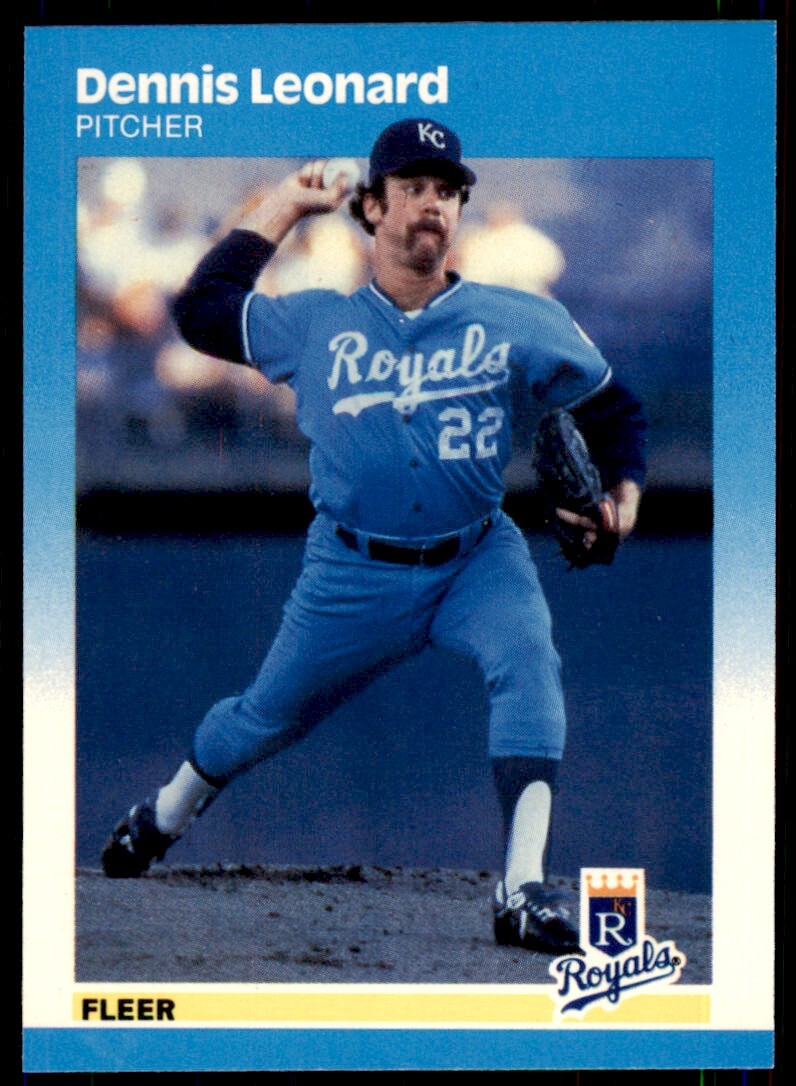1987 Fleer Glossy Dennis Leonard . Kansas City Royals #374