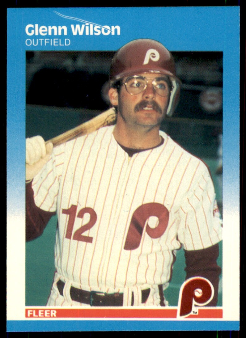1987 Fleer Glossy Glenn Wilson . Philadelphia Phillies #192