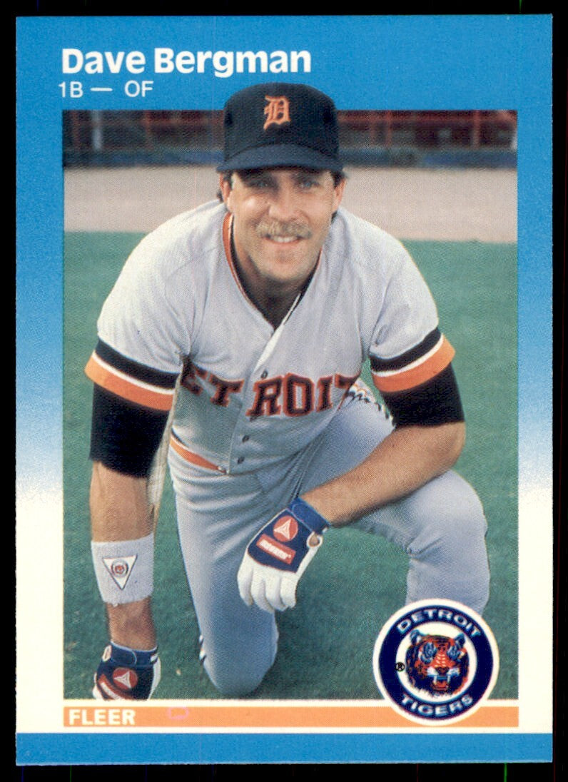 1987 Fleer Glossy Dave Bergman . Detroit Tigers #144