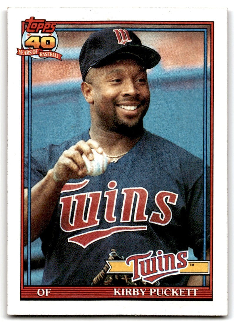 1991 Topps Baseball Card Kirby Puckett A Minnesota Twins #300