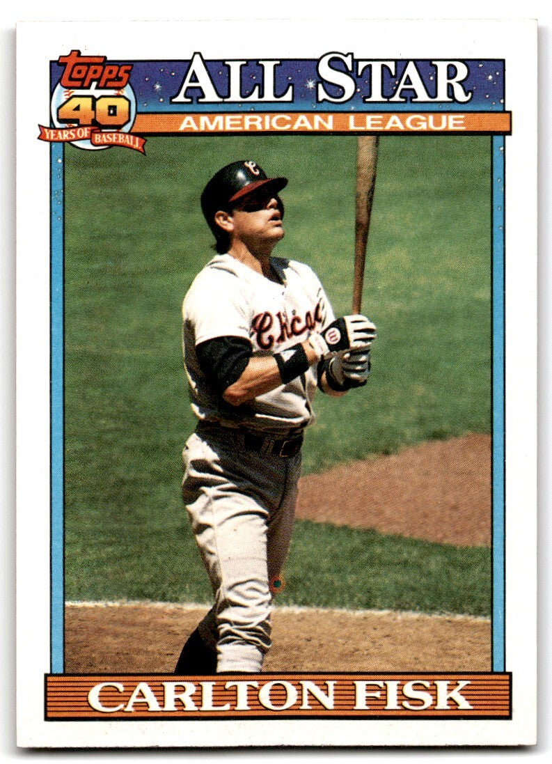 1991 Topps Baseball Card Carlton Fisk Chicago White Sox #393