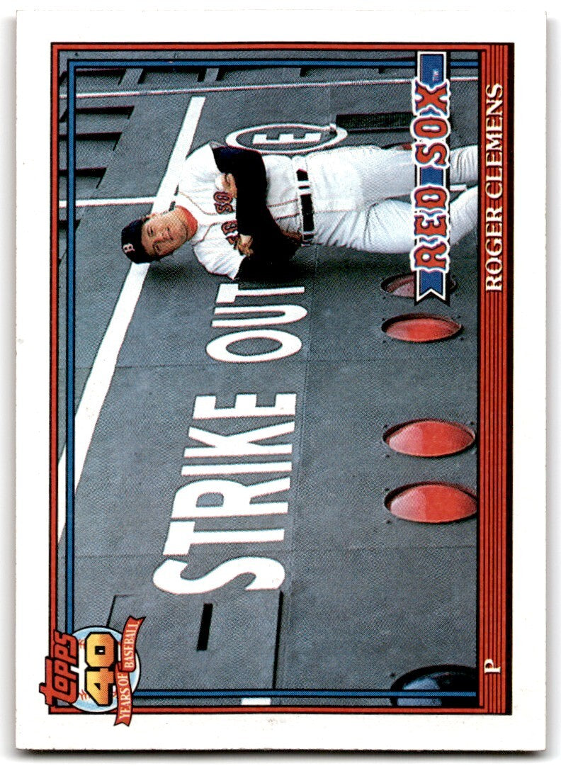1991 Topps Baseball Card Roger Clemens Boston Red Sox #530