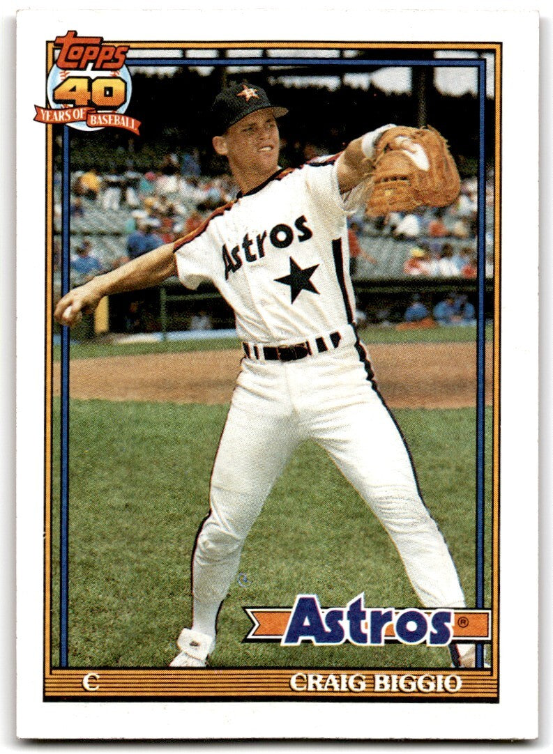 1991 Topps Baseball Card Craig Biggio Houston Astros #565