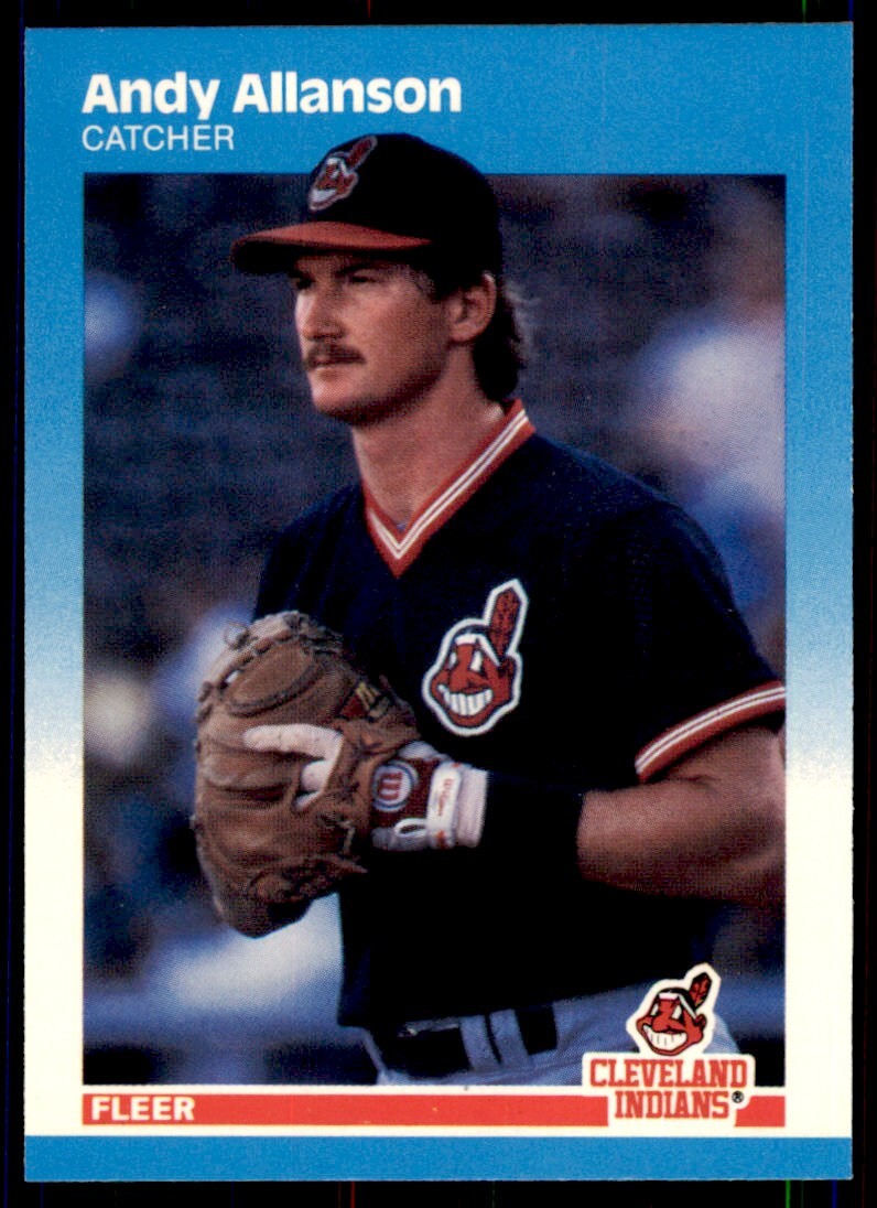 1987 Fleer Glossy Andy Allanson . Cleveland Indians #241