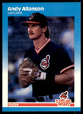 1987 Fleer Glossy Andy Allanson . Cleveland Indians #241
