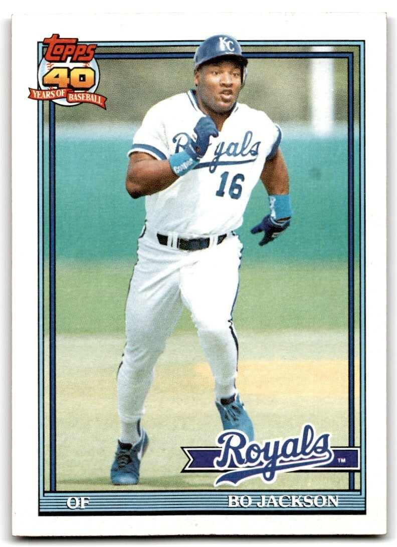 1991 Topps Baseball Card Bo Jackson A Kansas City Royals #600