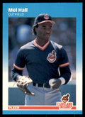 1987 Fleer Glossy Mel Hall . Cleveland Indians #252