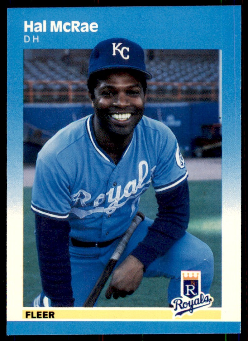 1987 Fleer Glossy Hal McRae . Kansas City Royals #375