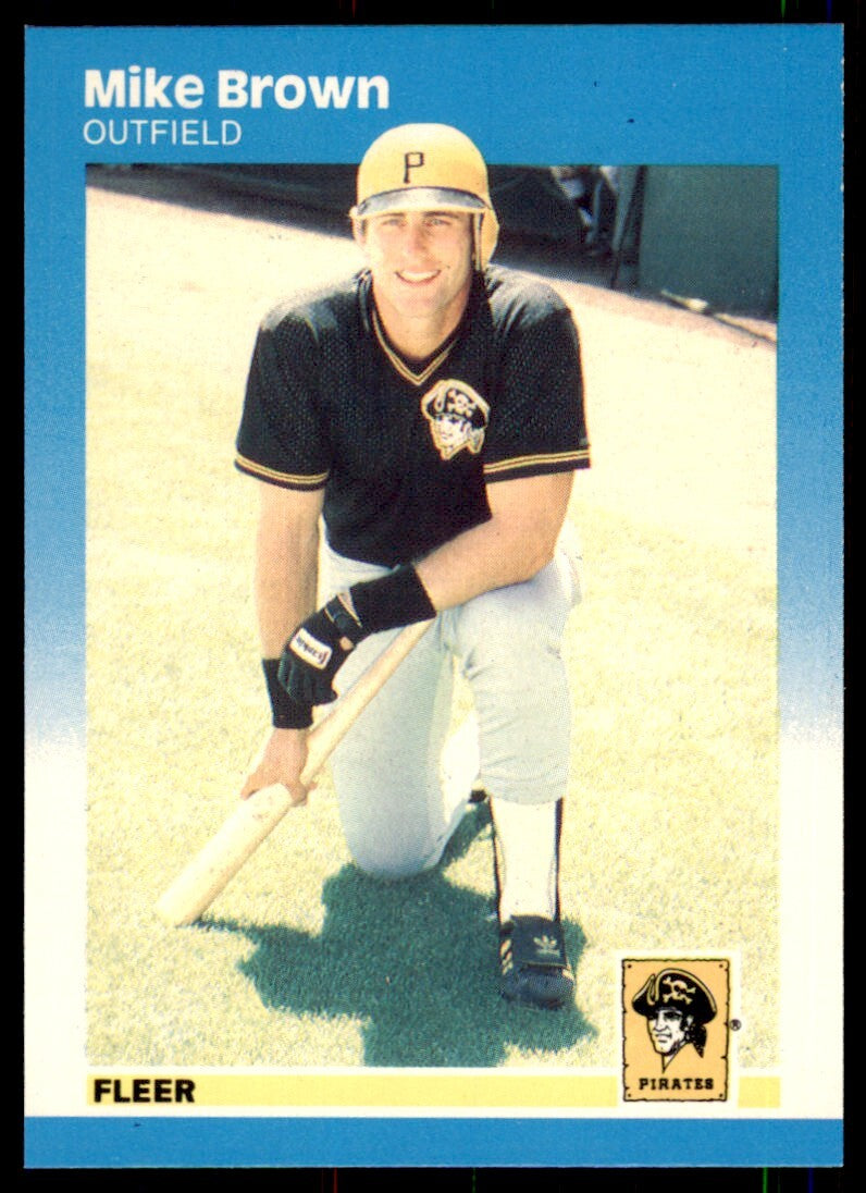 1987 Fleer Glossy Mike Brown . Pittsburgh Pirates #607