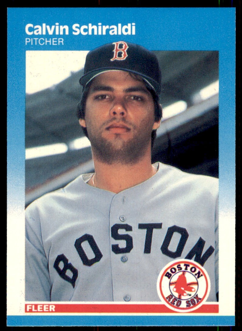 1987 Fleer Glossy Calvin Schiraldi . Boston Red Sox #44