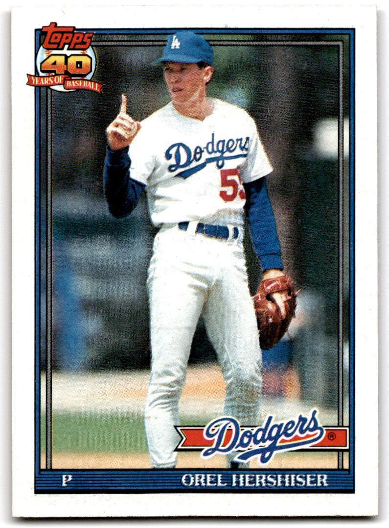 1991 Topps Baseball Card Orel Hershiser A Los Angeles Dodgers #690