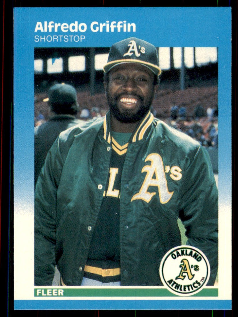 1987 Fleer Glossy Alfredo Griffin . Oakland Athletics #392