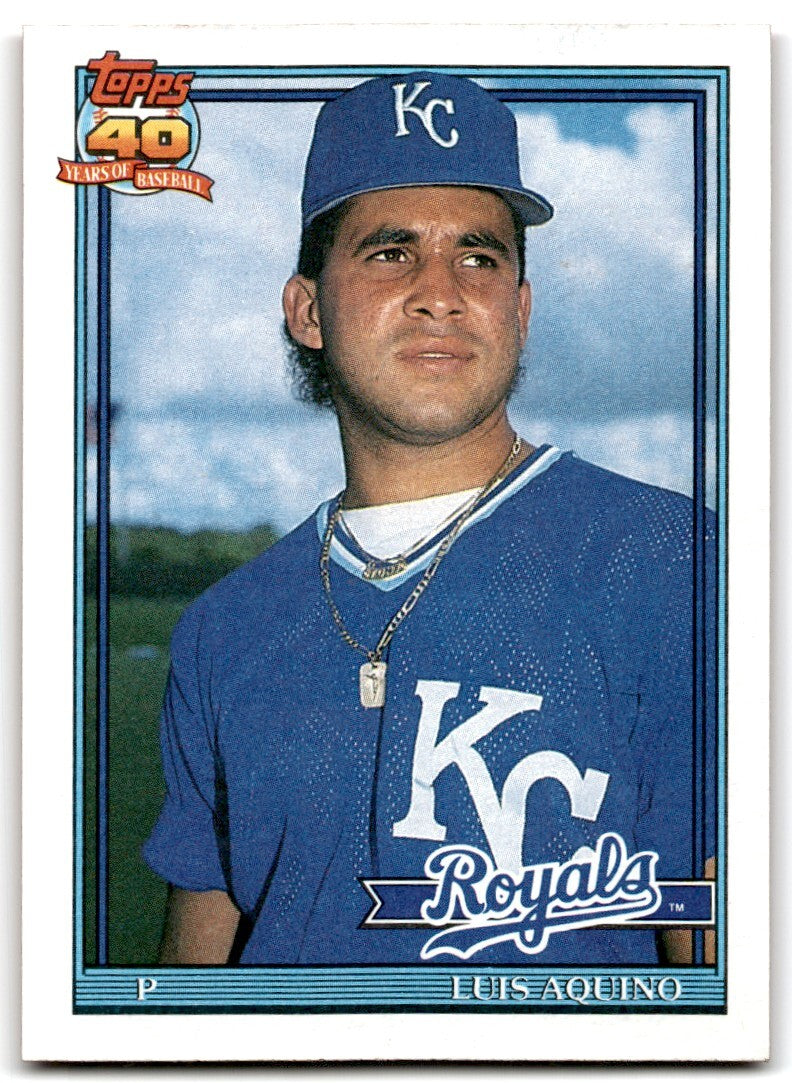 1991 Topps Baseball Card Luis Aquino Kansas City Royals #169