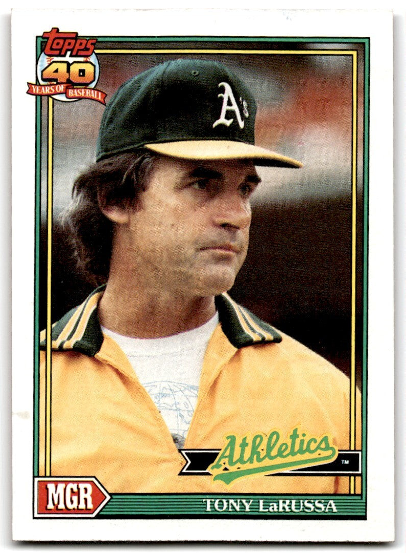 1991 Topps Baseball Card Tony LaRussa Oakland Athletics #171