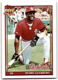 1991 Topps Baseball Card Pedro Guerrero St. Louis Cardinals #20