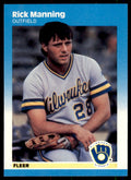 1987 Fleer Glossy Rick Manning . Milwaukee Brewers #349