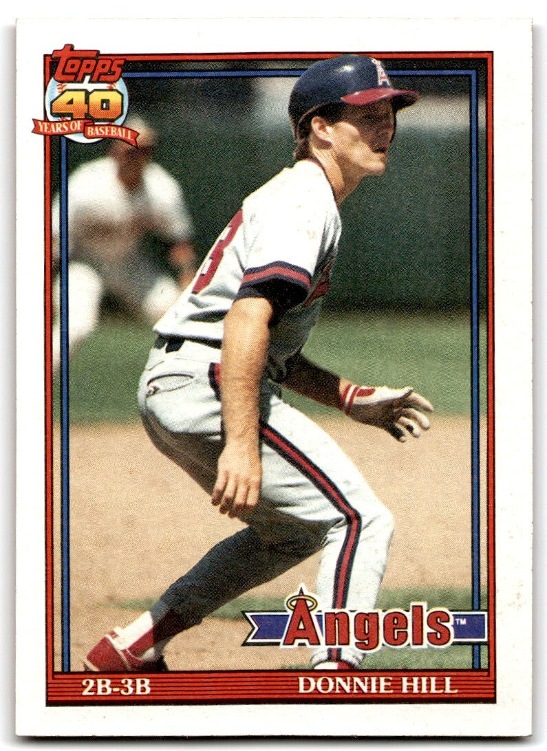 1991 Topps Baseball Card Donnie Hill California Angels #36