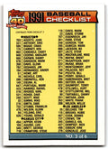 1991 Topps Baseball Card Checklist 3 of 6 #366