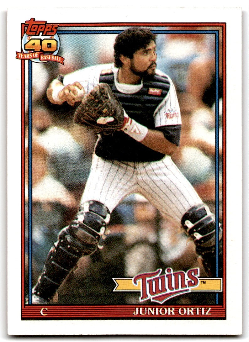 1991 Topps Baseball Card Junior Ortiz Minnesota Twins #72