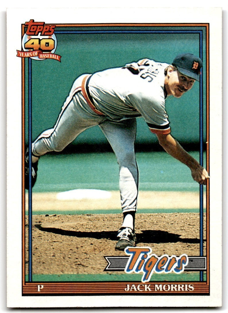 1991 Topps Baseball Card Jack Morris Detroit Tigers #75