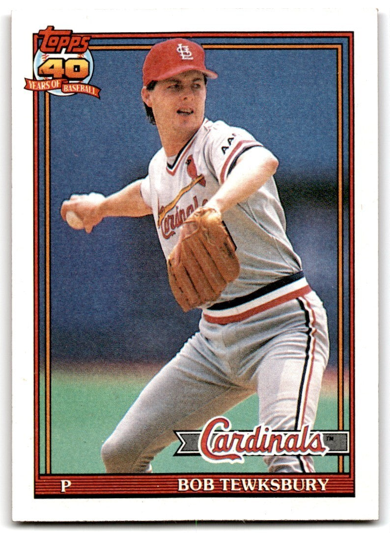 1991 Topps Baseball Card Bob Tewksbury St. Louis Cardinals #88