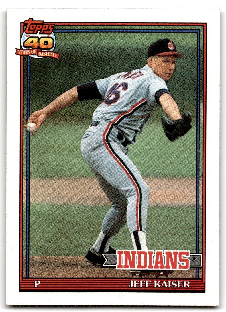 1991 Topps Baseball Card Jeff Kaiser Cleveland Indians #576