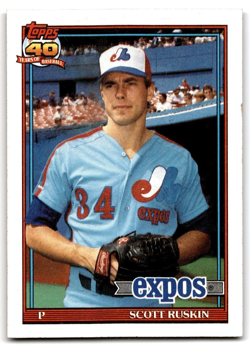 1991 Topps Baseball Card Scott Ruskin Montreal Expos #589
